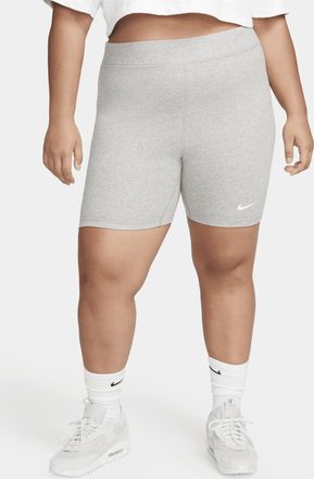 Nike Womens Nike Sportswear Classic High-Waisted 8 Biker Shorts (Plus Size) in Grey | FB3102-063