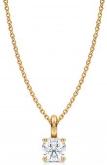 Allurez Round Lab Diamond 4-Prong Necklace 14K Yellow Gold (0.50ct)