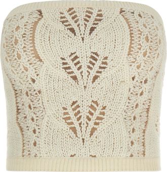 Ermanno Scervino Tricot Top Top Bianco-Donna