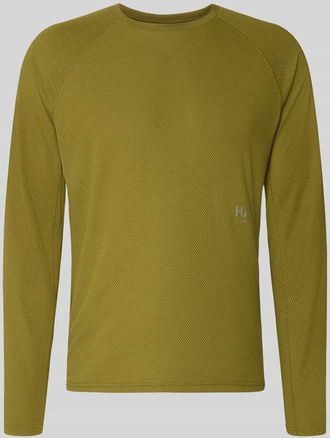 Halo Longsleeve mit Label-Print Modell SORONA in Oliv, Gr&ouml;&szlig;e XXL