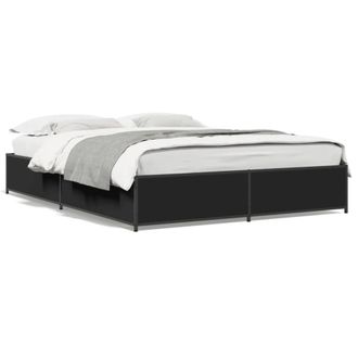 Berkfield Home Bed Frame without Mattress Black 135x190 cm Double