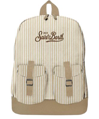 MC2 Saint Barth Vertical Striped Backpack with Front Flap Pockets