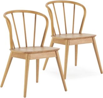 HOMN Pack 2 sillas color roble, madera maciza