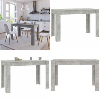 vidaXL Tavolo da Pranzo Grigio Cemento 120x60x76 cm Legno Multistrato - Tavolo da pranzo in legno multistrato - Tavolo da pranzo moderno