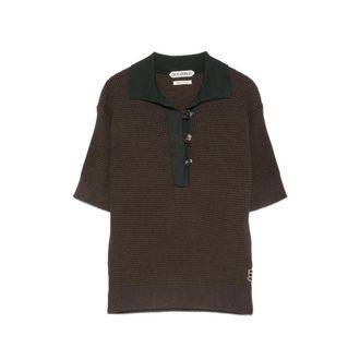 J.W.Anderson Waffle-knit Short-sleeve Polo Shirt