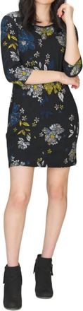Papillon Floral Print Dress In Black