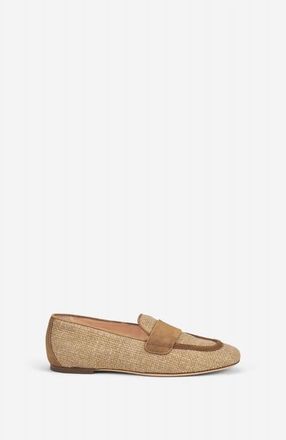 AGL Sheryl Raffia Moccasin in Brown Knit Fabric at Nordstrom, Size 39.5