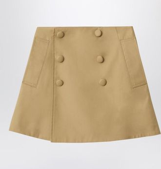 Burberry Sand-colored cotton trench skirt