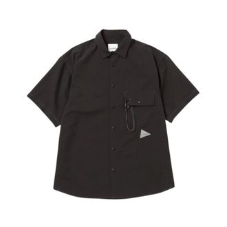 And Wander Short Sleeve Shirts, male, Black, Size: L Breathable Charcoal Stretch Shirt