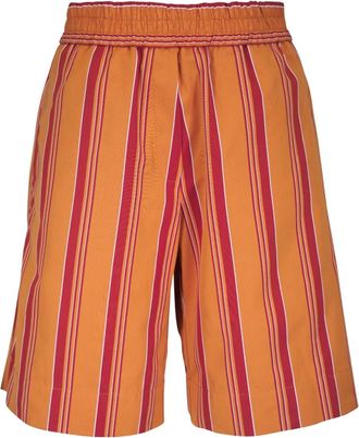 Odeeh Shorts a righe a vita alta - Arancione