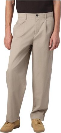 Only & Sons Katoenen broek met rits en knoop- met voor- en achterzakken - Heren - Wijde Broeken - Beige - W30 L32 - Katoen - Broeken
