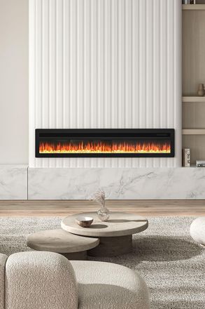 Living and Home 70 Inch Wall Mounted Electric Fireplace with Remote Control