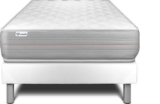 VITALIT Vitalit - Base Tapizada Blanco + Colch&oacute;n Con Espuma Viscoel&aacute;stica 90 X 190
