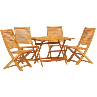 vidaXL Conjunto De Comedor De Jard&iacute;n 5 Pcs Marr&oacute;n Vidaxl