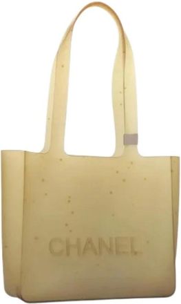 Chanel Pre-owned Tote Bags, female, Beige, Size: ONE SIZE Pre-owned Vintage Rubber Tote Bag