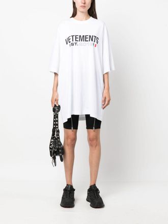 VETEMENTS Womens Logo Cotton T-shirt - White - Size Small