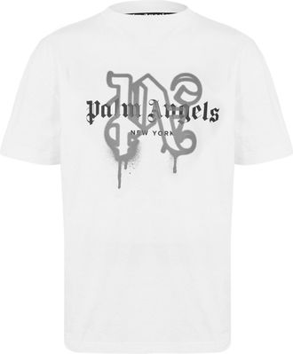 Palm Angels Mens La Mono Tee in Off White - Size Large