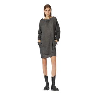 Manila Grace Stijlvolle Sweatshirts met Grote Zakken - Dames - Korte kleedjes - Grijs - XS - Katoen - Kleedjes