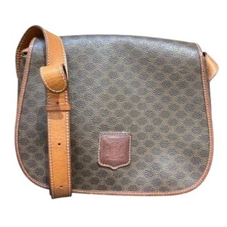 Celine Pre-owned Cross Body Bags, female, Brown, Size: ONE SIZE Pre-owned Macadam PVC Leather Shoulder Bag