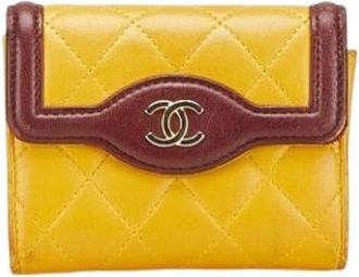 Chanel Pre-owned Fabric Wallet - Dames - Vintage Accessoires - Geel - ONE Size - Vintage