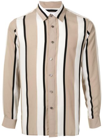 Ports V vertical stripe print shirt - unisex - Polyamide - M - Neutrals