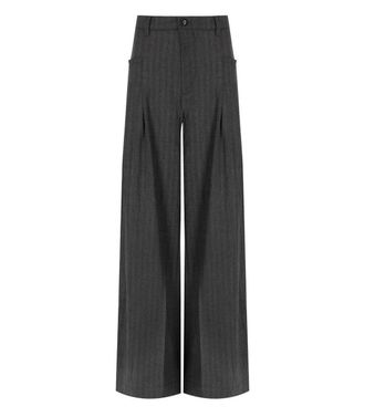 White Sand Anthracite Grey Wide Leg Pants