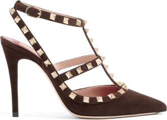 Valentino Garavani Dark Brown Rockstud Pumps