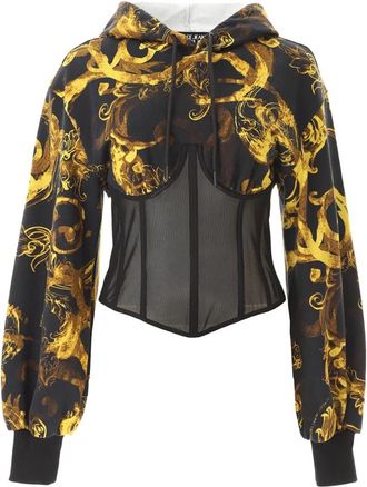 Versace Jeans Couture Watercolour Couture Hoodie Korset - Dames - Hoodies - Veelkleurig - S - Katoen - Hoodies & sweatvesten