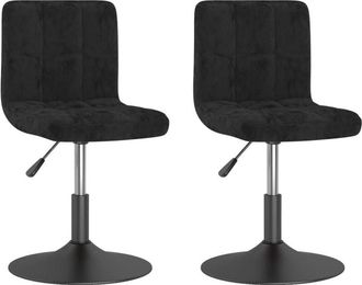 vidaXL Vidaxl - Sillas De Comedor Giratorias 2 Uds Terciopelo Negro