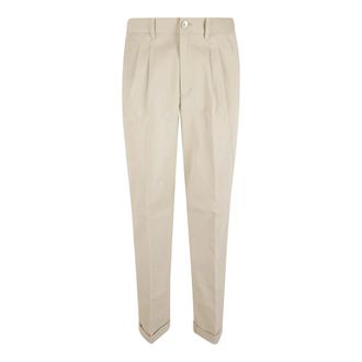 Herno Chinos, male, Beige, Size: M Stretch Cotton Velvet Trousers