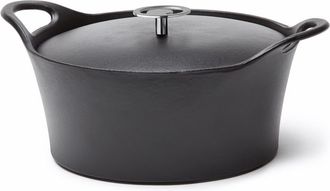 Cuisinox Cocotte redonda 24 cm de fundici&oacute;n de hierro negro con tapa Acero fun