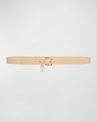 Dolce & Gabbana DG Charm Smooth Leather & Brass Belt