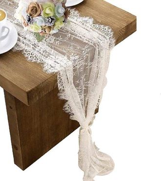 OEM Dos Caminos De Mesa De Encaje Blanco, 75 X 300 Cm, Bordados Al Estilo Bohemio, Caminos De Mesa Vintage De Estilo R&uacute;stico