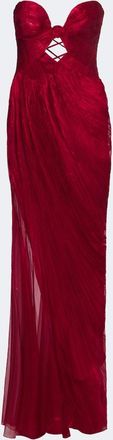 Maria Lucia Hohan Zephyra metallic silk corset gown