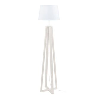 Tosel Lamp&aacute;ra de pie madera Alt.154cm blanco ;Pantalla: blanco o