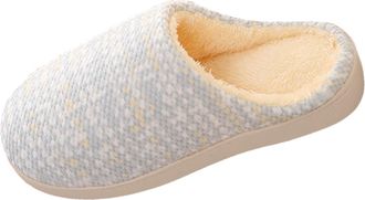 Generic Cozy Winter Mop Slippers for Women and Men Soft Indoor Shoes with Slip Sole Design for Home Comfort (Blue, 3)