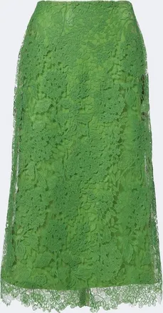 Carolina Herrera Floral lace midi skirt