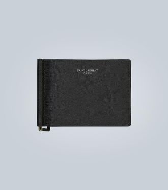 Saint Laurent Grain leather wallet with money clip