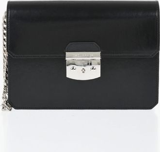 Dsquared2 Leather Clutches with Silvered Mirrored-Effect Closure Dsquared2