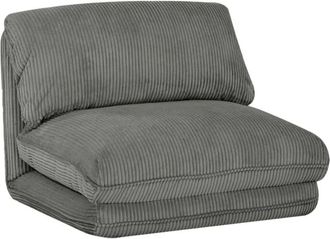 Sweeek Sill&oacute;n cama de pana gruesa, 1 plaza, gris