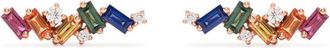 Suzanne Kalan 18K Rose Gold Frenzy Rainbow Sapphire Stud Earrings - Womens - 18kt Rose Gold