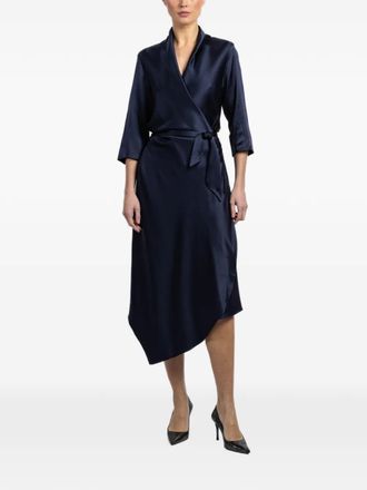 Peter Cohen wrap tie dress - Blauw