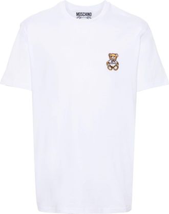 Moschino Teddy Bear-patch T-shirt - men - Organic Cotton - 50 - White