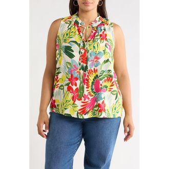 Sugarlips Wissa Tropical Print Top in Bright-Multi at Nordstrom, Size 1X