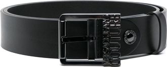 Versace Jeans Couture logo-plaque buckle belt - men - Calf Leather - 85 - Black