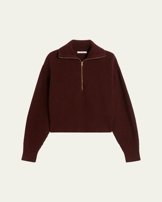 Max Mara Wool-Cashmere Quarter-Zip Sweater