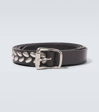Christophe Lemaire Almond Stud leather belt