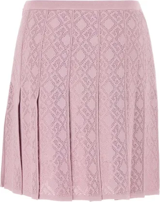 Givenchy Womens Pleated Skirt Pink Viscose Nylon Polyester