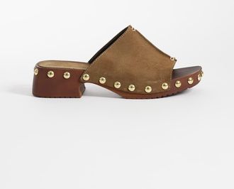 Asos Franco - Zoccoli stile sabot premium in camoscio verde oliva