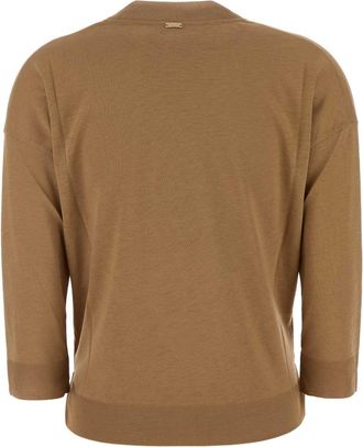 Herno Womens Scollo Sweater Camel Lyocell Cotton